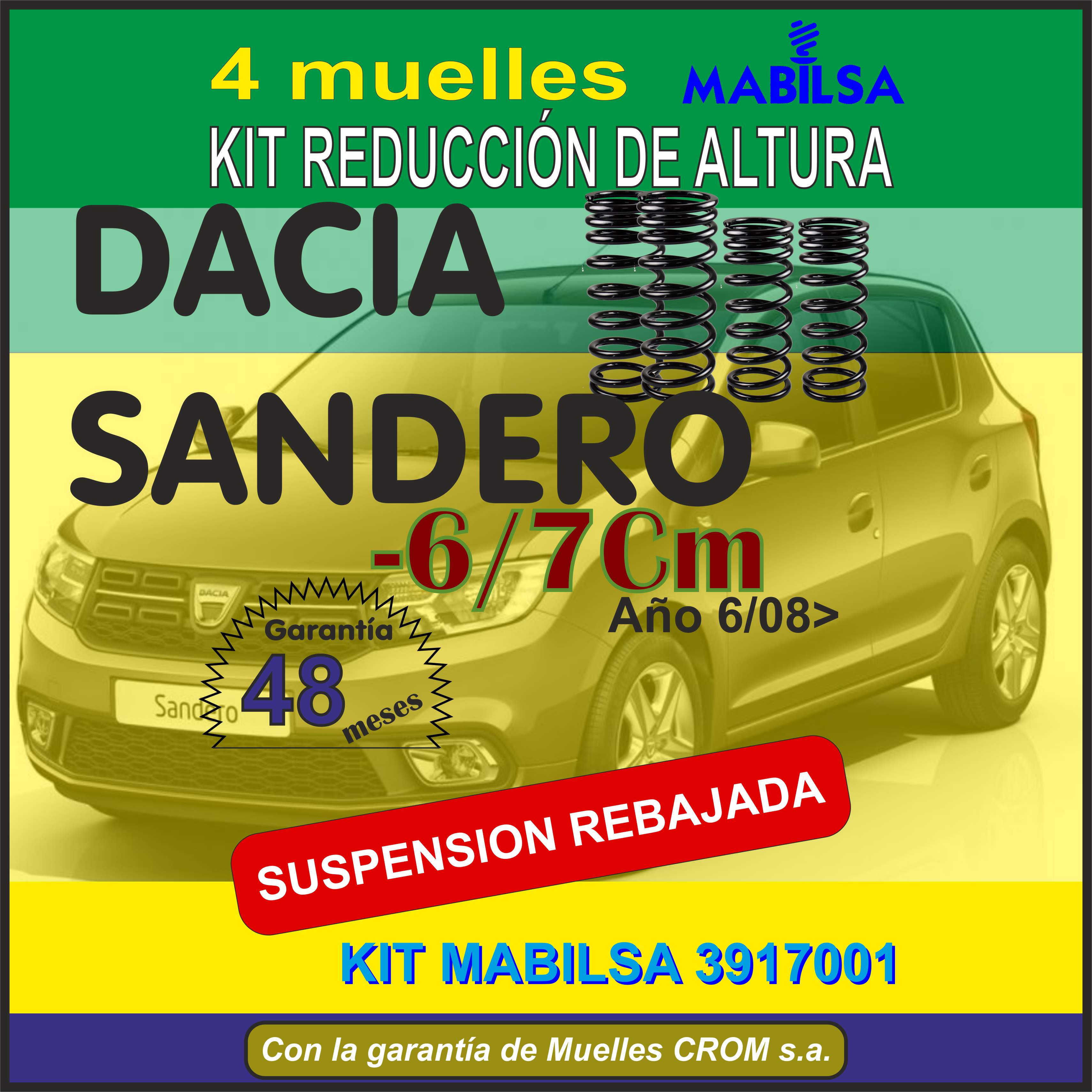 DACIA SANDERO KIT 4 MUELLES REBAJADOS cuadrado65