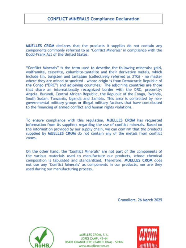 Declaración conflict minerals