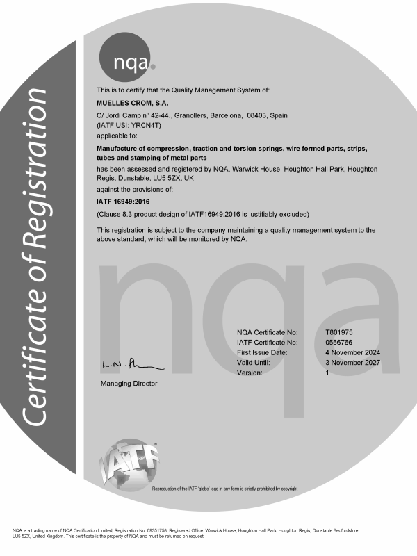 Certificado IATF 16949 EN