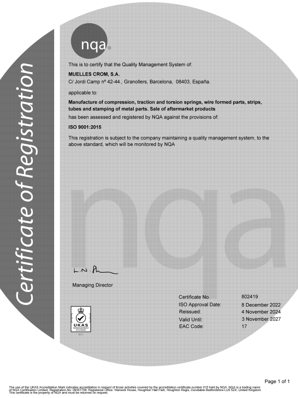 Certificado ISO 9001 EN